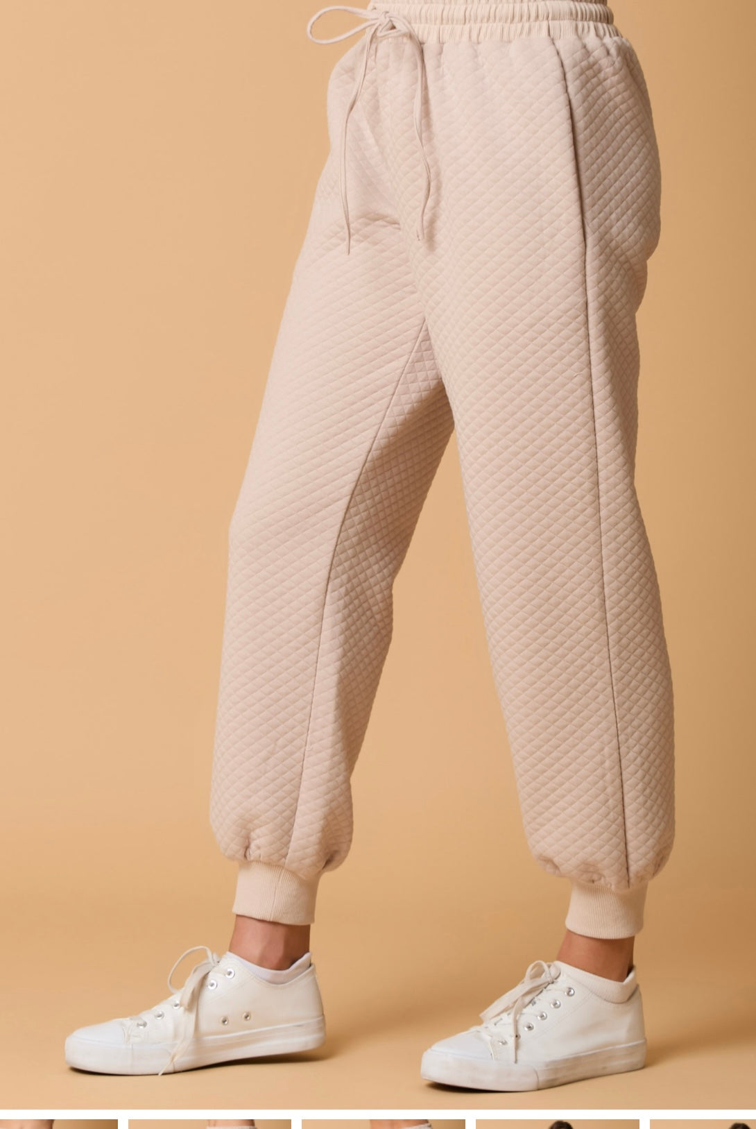 Beige Draw String Joggers