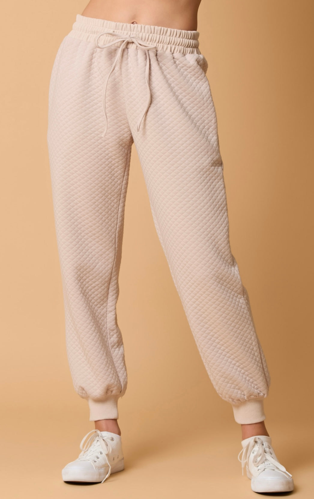 Beige Draw String Joggers