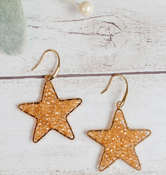 Sparkle in the Sky Star Earrings with Gold