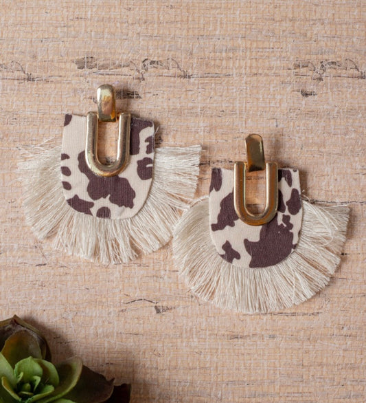 Cowhide Statement Earrings