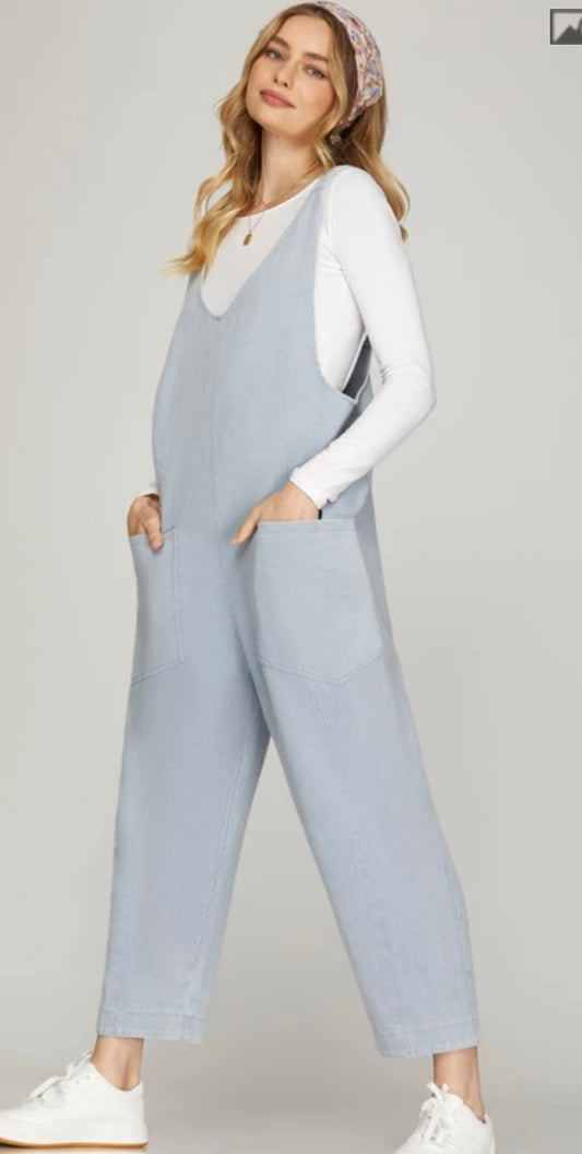 Twill jumpsuit with Pockets