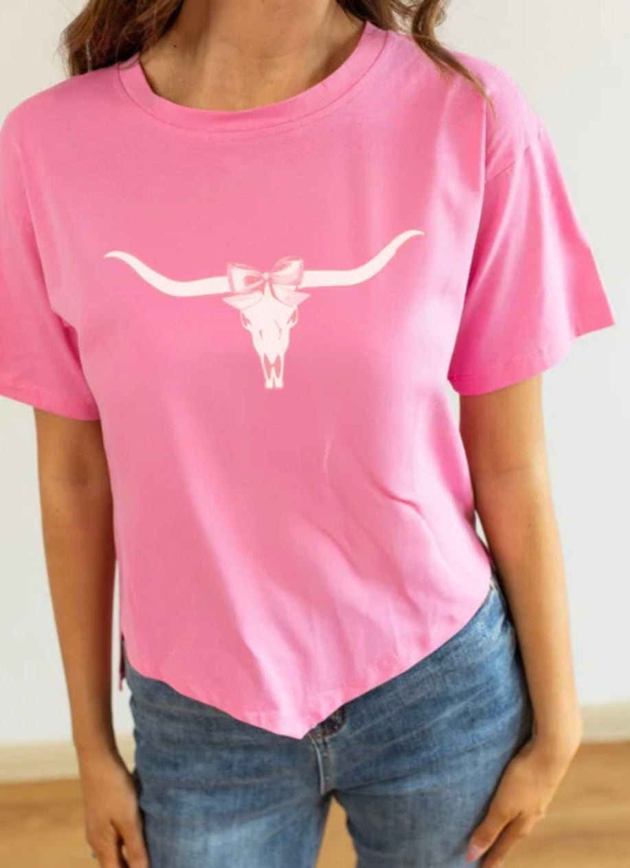 Hot Pink Cowgirl Bow Top