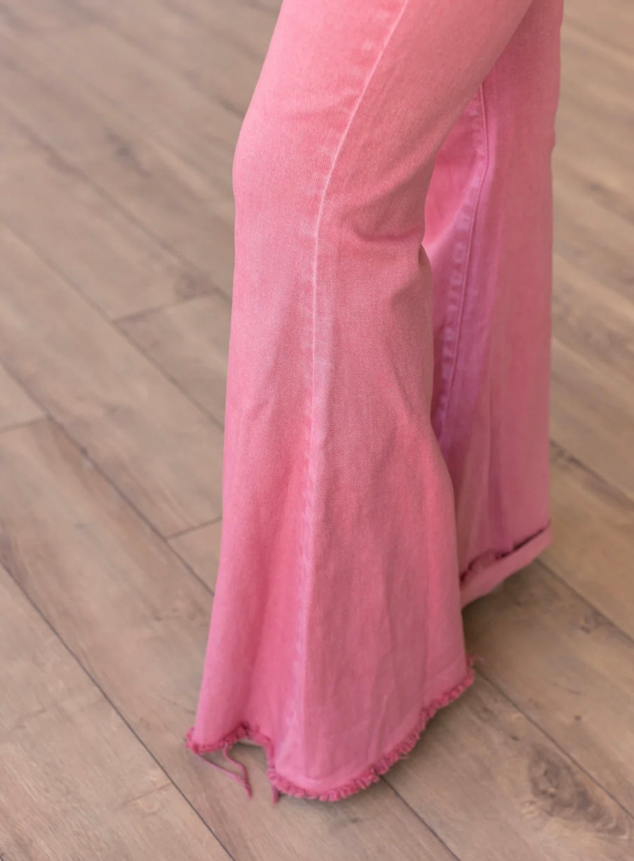 Pink Denim Bell Bottoms