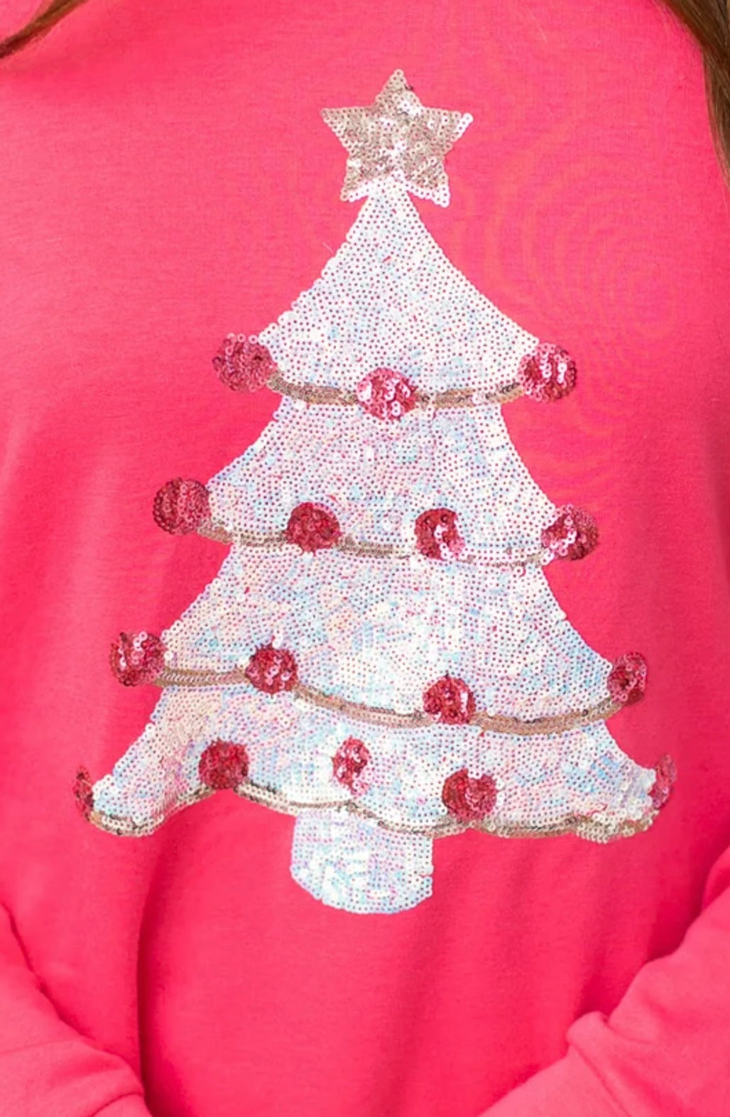 Hot Pink Sequins Christmas Sweater