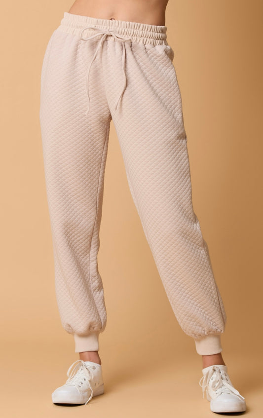 Beige Draw String Joggers