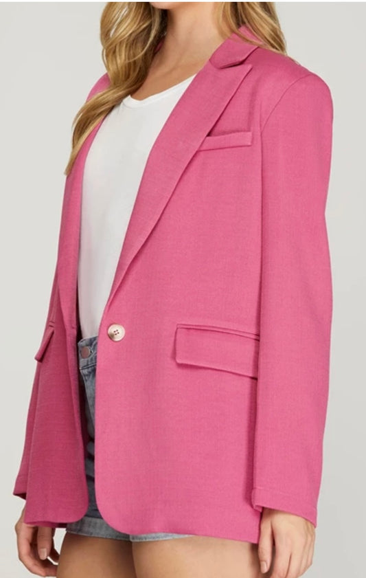 Pink Woven Blazer