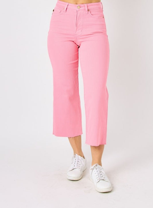 Judy Blue Pink High Waist Raw Hem