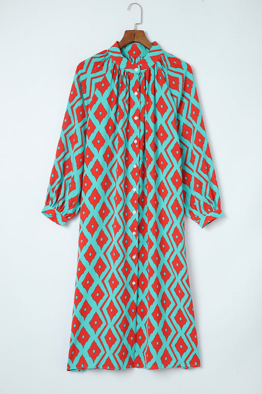Baby blue and red kimono